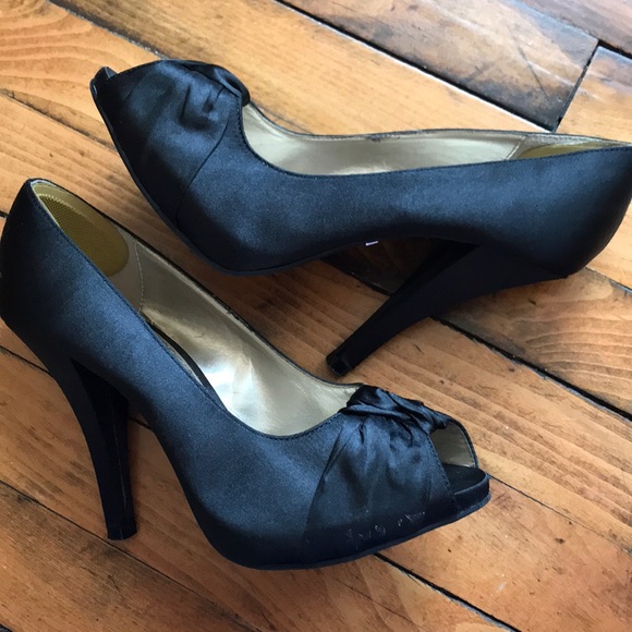 Black Satin Heels - Picture 5 of 5